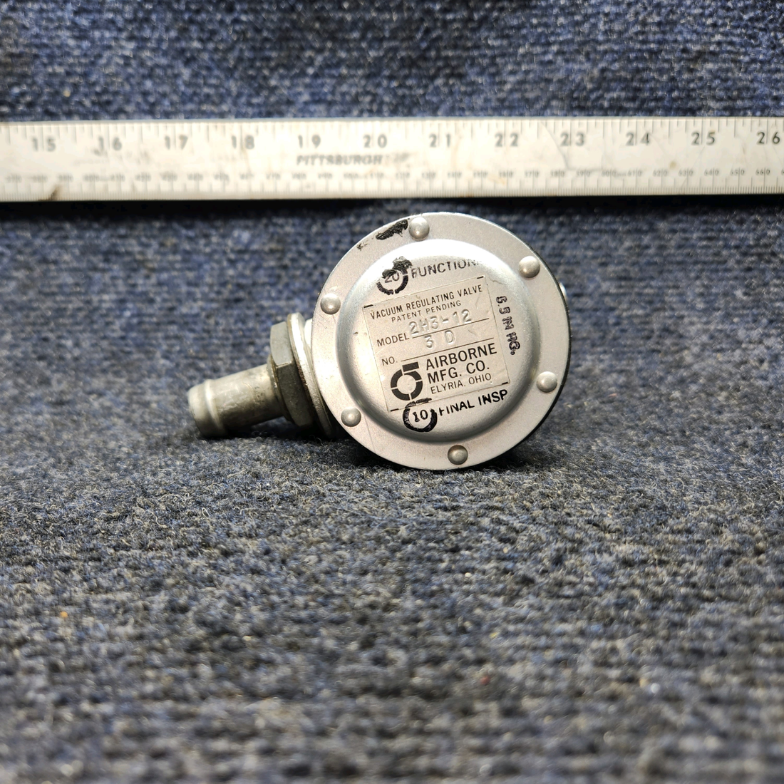 Used aircraft parts for sale, 2H3-12 CESSNA 172K Airborne Vacuum Regulator Valve