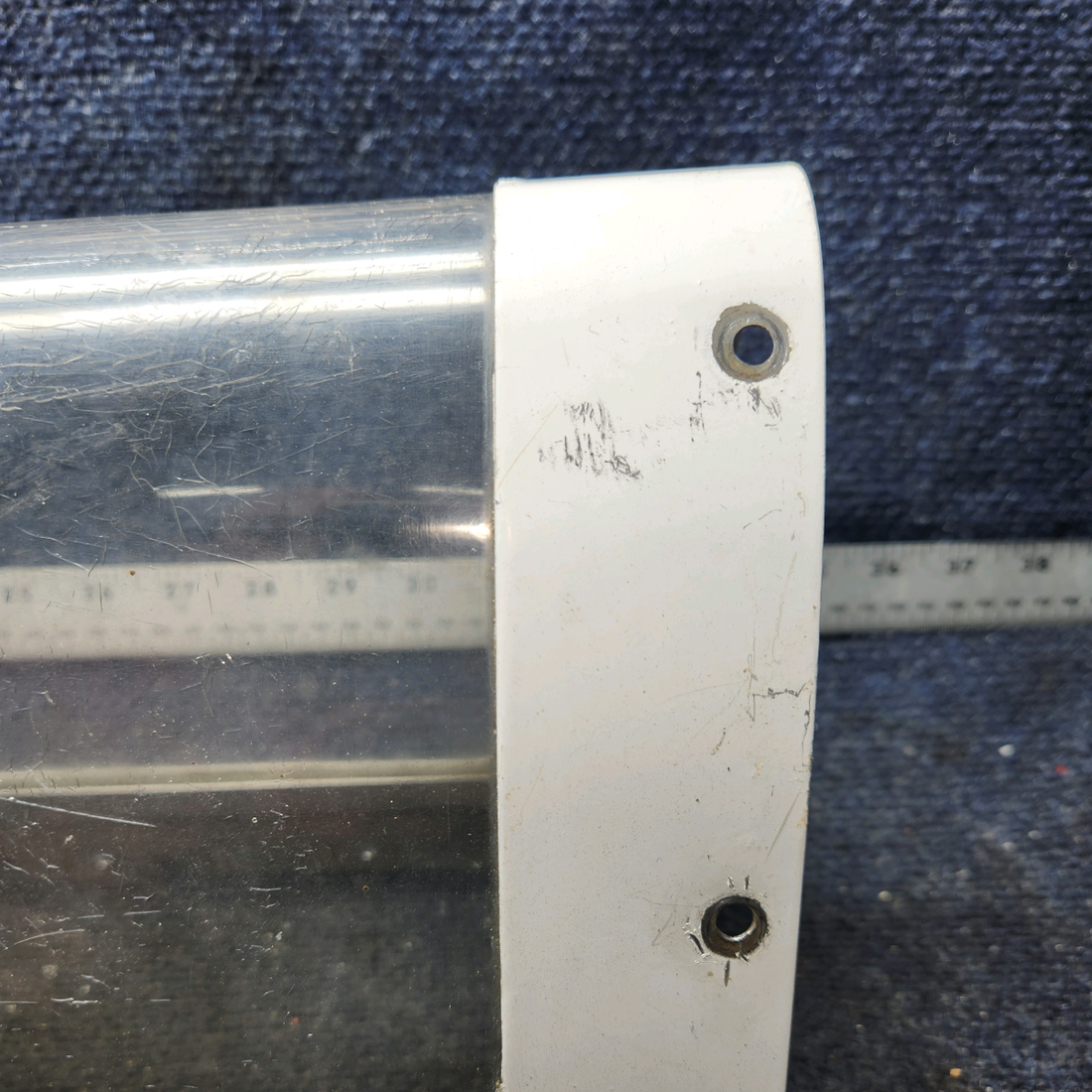 Used aircraft parts for sale, 0523115-2 Cessna 172E Landing Light Lens Window Metal Frame Retainer (with Lens)