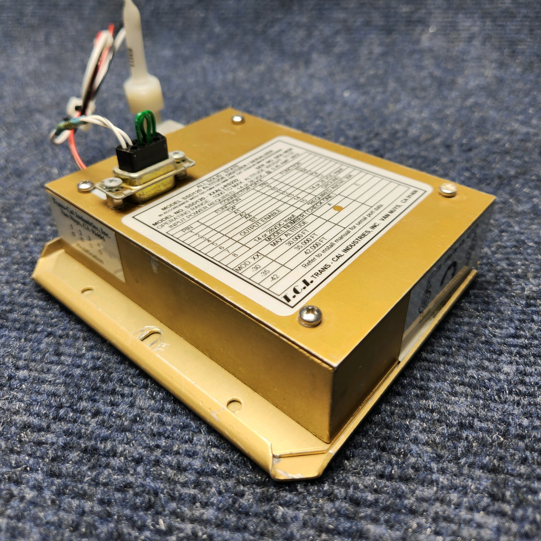 Used aircraft parts for sale, SSD120-XXA( )-RS232 Beechcraft C23 SUNDOWNER TRANS-CAL SSD120 ALTITUDE DIGITALIZER -RS232 W/ PLUG