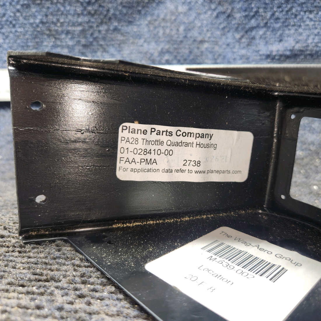 Used aircraft parts for sale, 01-028410-00 PIPER PA28-140 Throttle Quadrant Cover