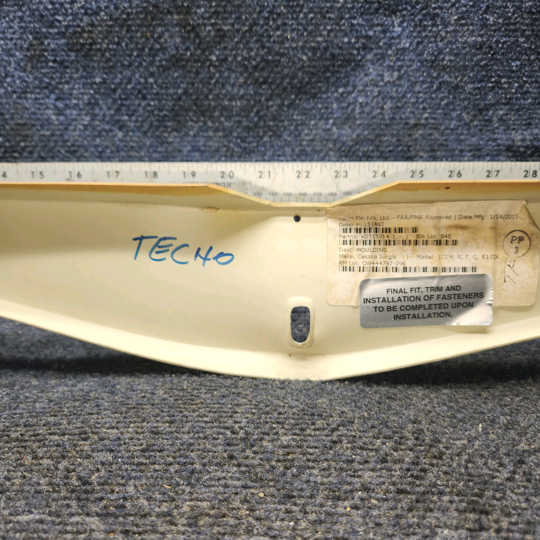 Used aircraft parts for sale, 0515014-2 Cessna 172RG MOLDING REAR WINDOW UPPER