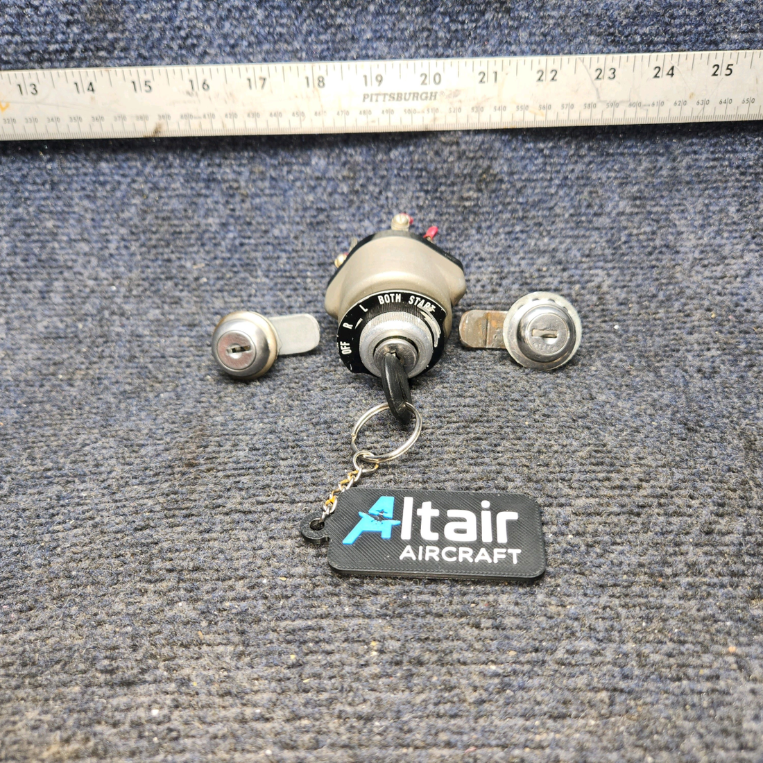 Used aircraft parts for sale, 10-357200-1 Bendix PIPER PA-24-250 Ignition Switch Assembly with Keys & Lock Set