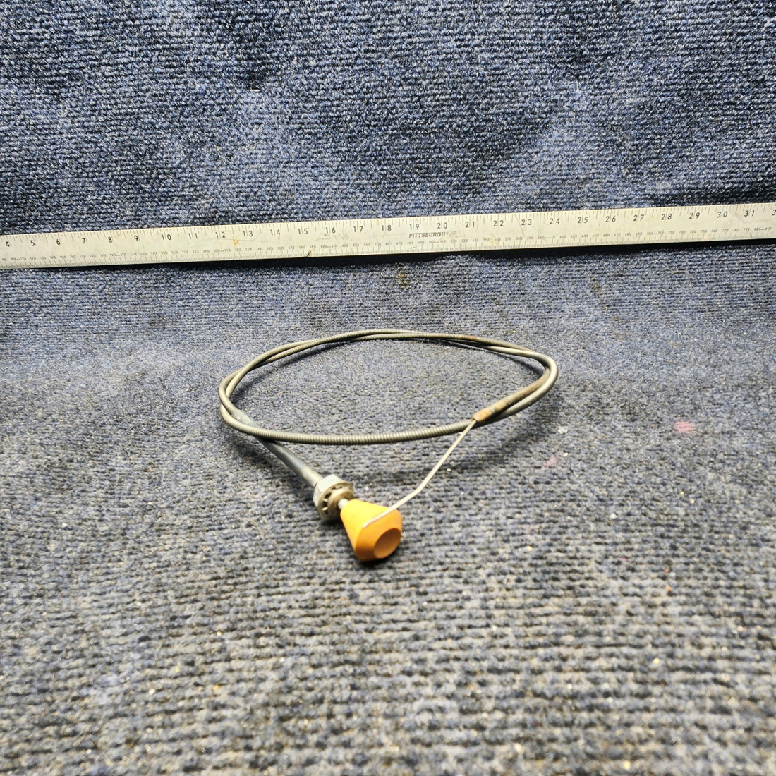 Used aircraft parts for sale, 35-380051-27 Beechcraft F33A CABIN HEAT CONTROL CABLE ASSEMBLY (L: 46-1/4")