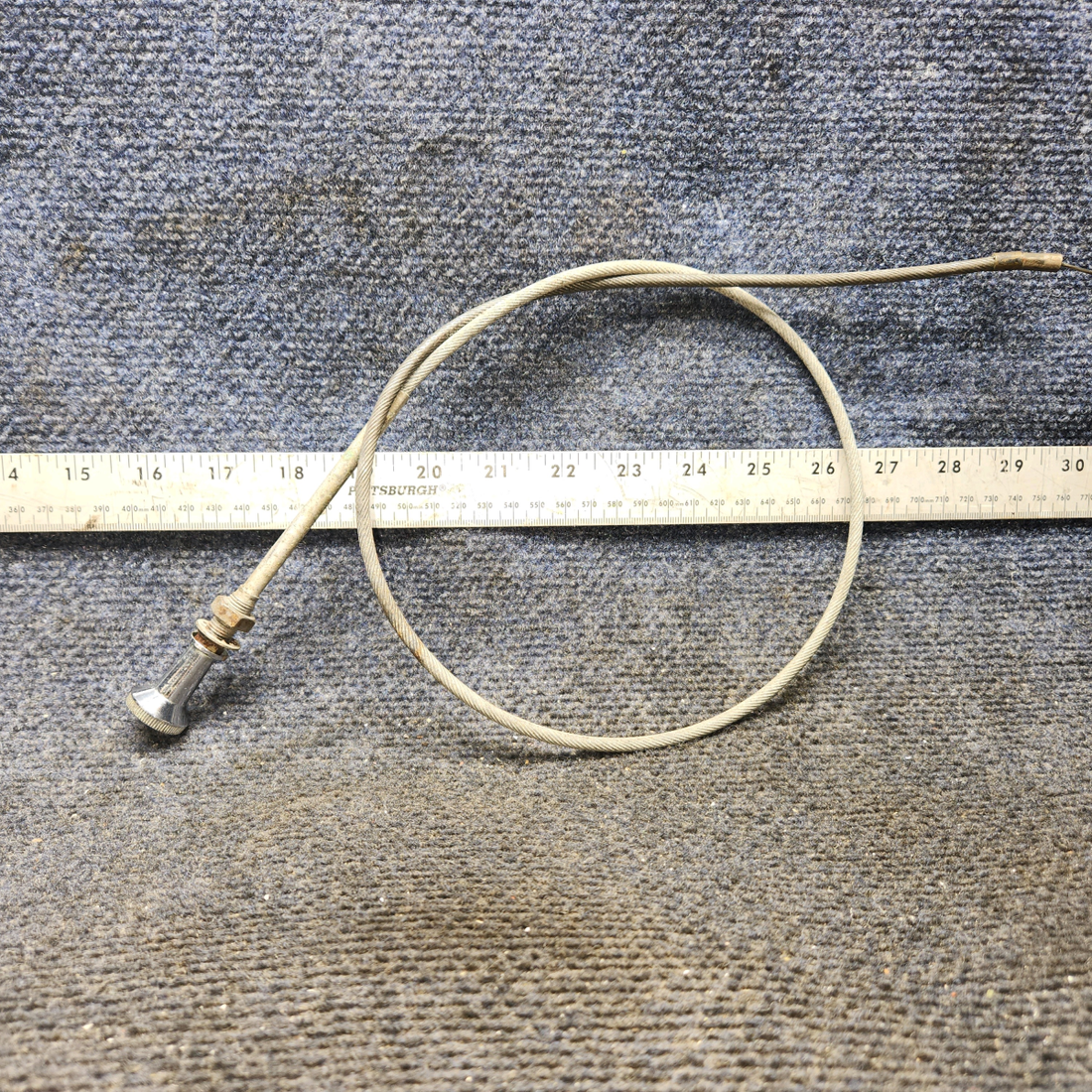 Used aircraft parts for sale, 63902-005 PIPER PA28-140 Cabin Heat Control Cable Assembly (Length: 37")
