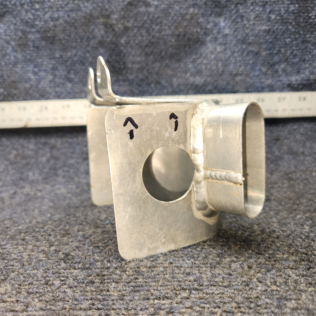 Used aircraft parts for sale, 63422-000 Piper PA28-140 Fuel Pump Baffle - has a crack on weld