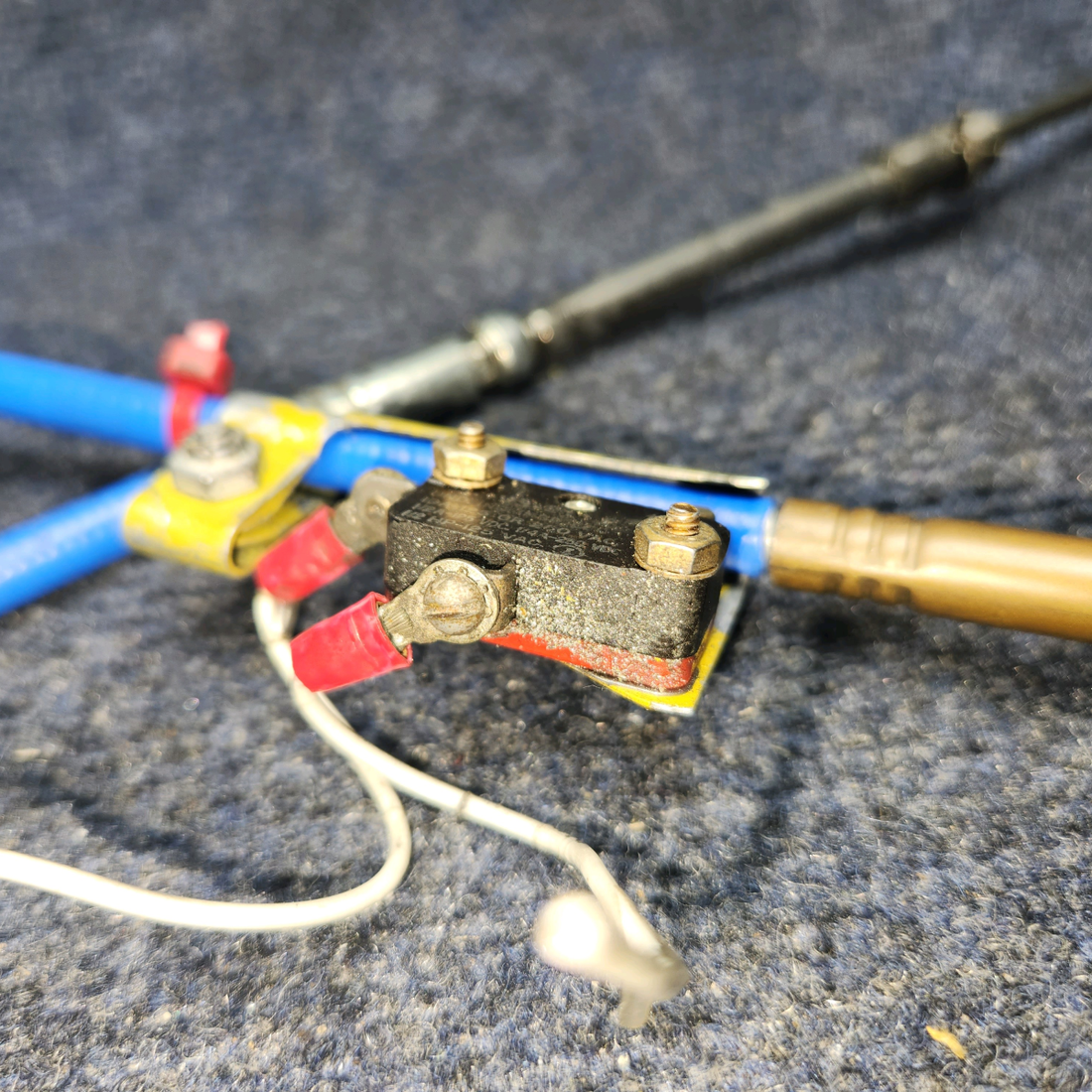 Used aircraft parts for sale, 455-185 PIPER PA-24-250 Throttle Control Cable with Switch (Length: 53-1/4”)