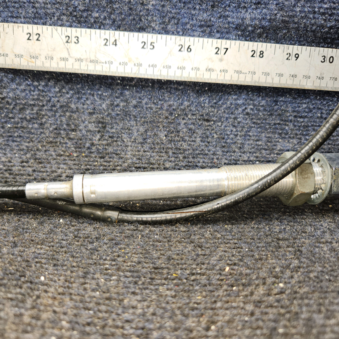 Used aircraft parts for sale, 35-944046-7 BEECHCRAFT F35 Propeller Control Cable – 52 7/8" Length