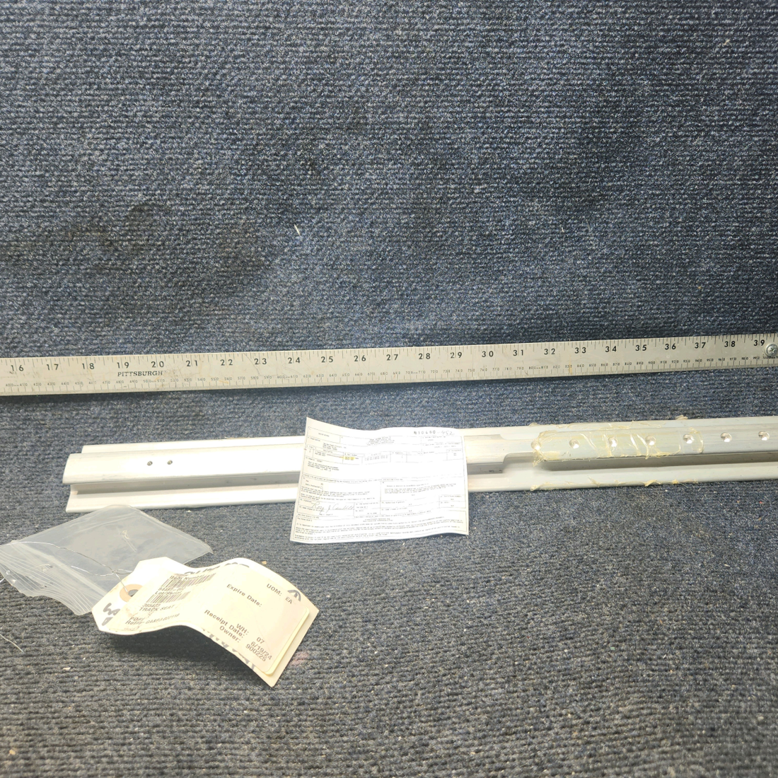 Used aircraft parts for sale, 84487-002 Piper PA-46 Seat Track Length: 23.25”