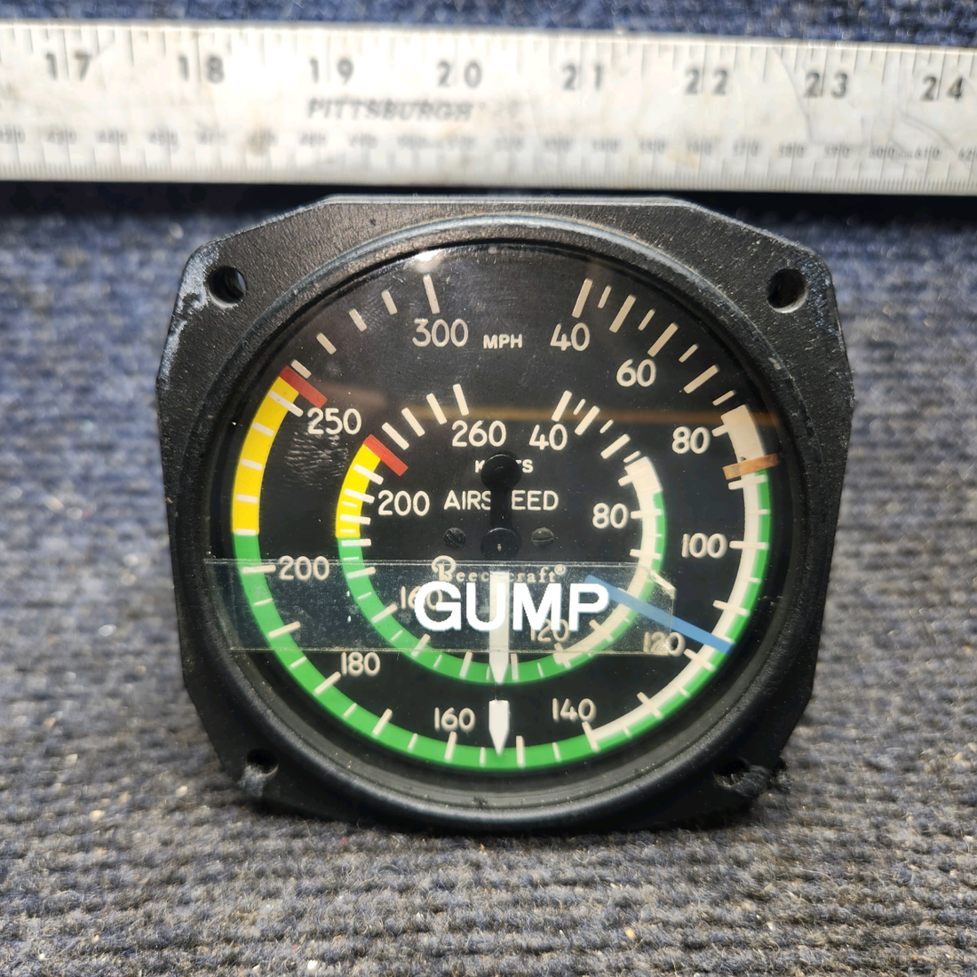 Used aircraft parts for sale, 1420-1AE-A1 Bendix C-14 Beechcraft 95-B55 Airspeed Indicator