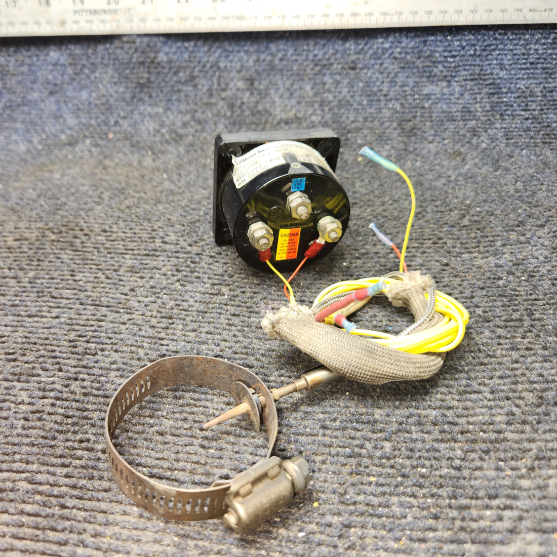 Used aircraft parts for sale, 46150 Alcor Cessna 172E EGT Exhaust Gas Temp Indicator with Probe