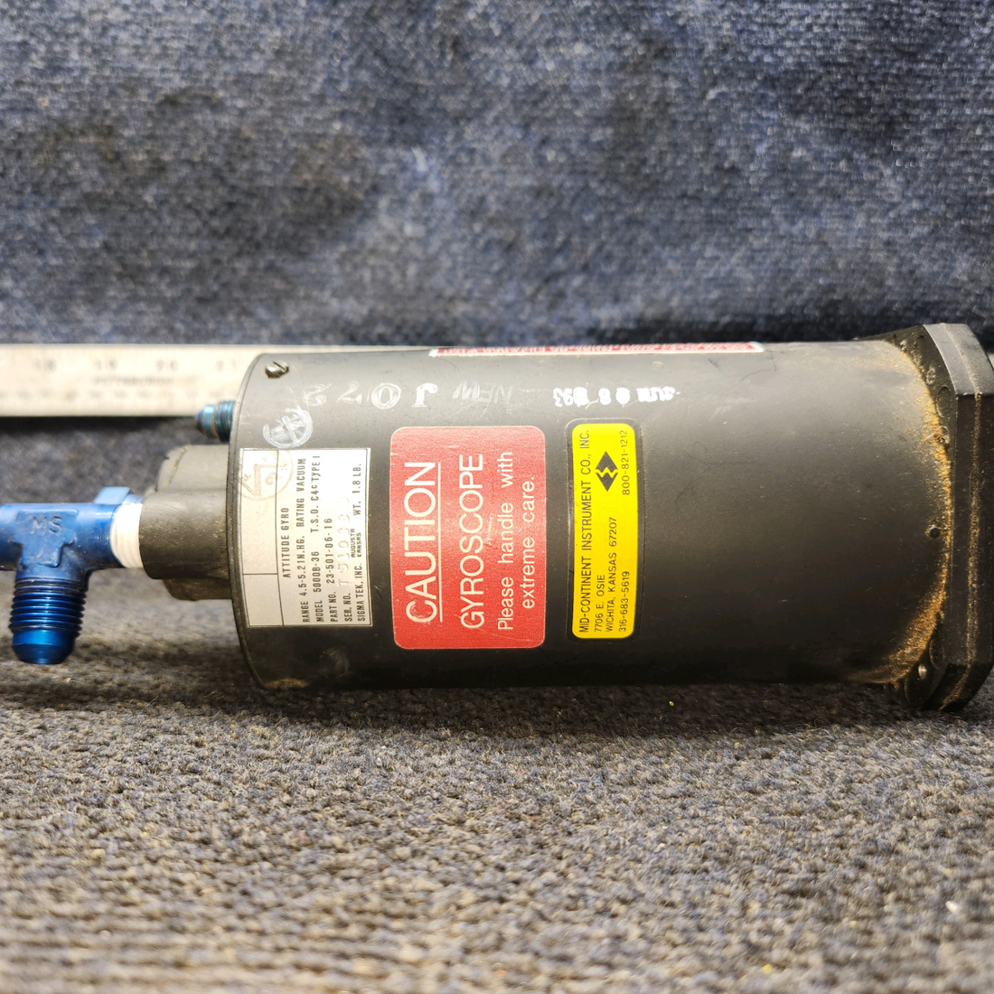 Used aircraft parts for sale, 23-501-06-16 Sigma-tek Cessna 182G Attitude Gyro Artifical Horizon