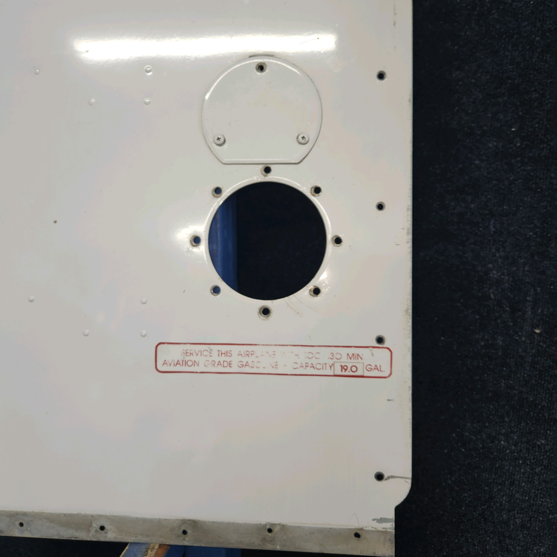 Used aircraft parts for sale, 0523521-18 Cessna 172E Fuel Tank Cover with Indent RH