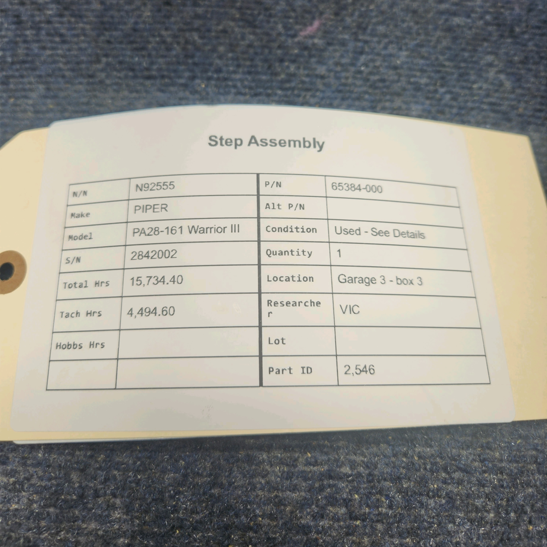 Used aircraft parts for sale, 65384-000 PIPER PA28-161 Warrior III STEP ASSEMBLY