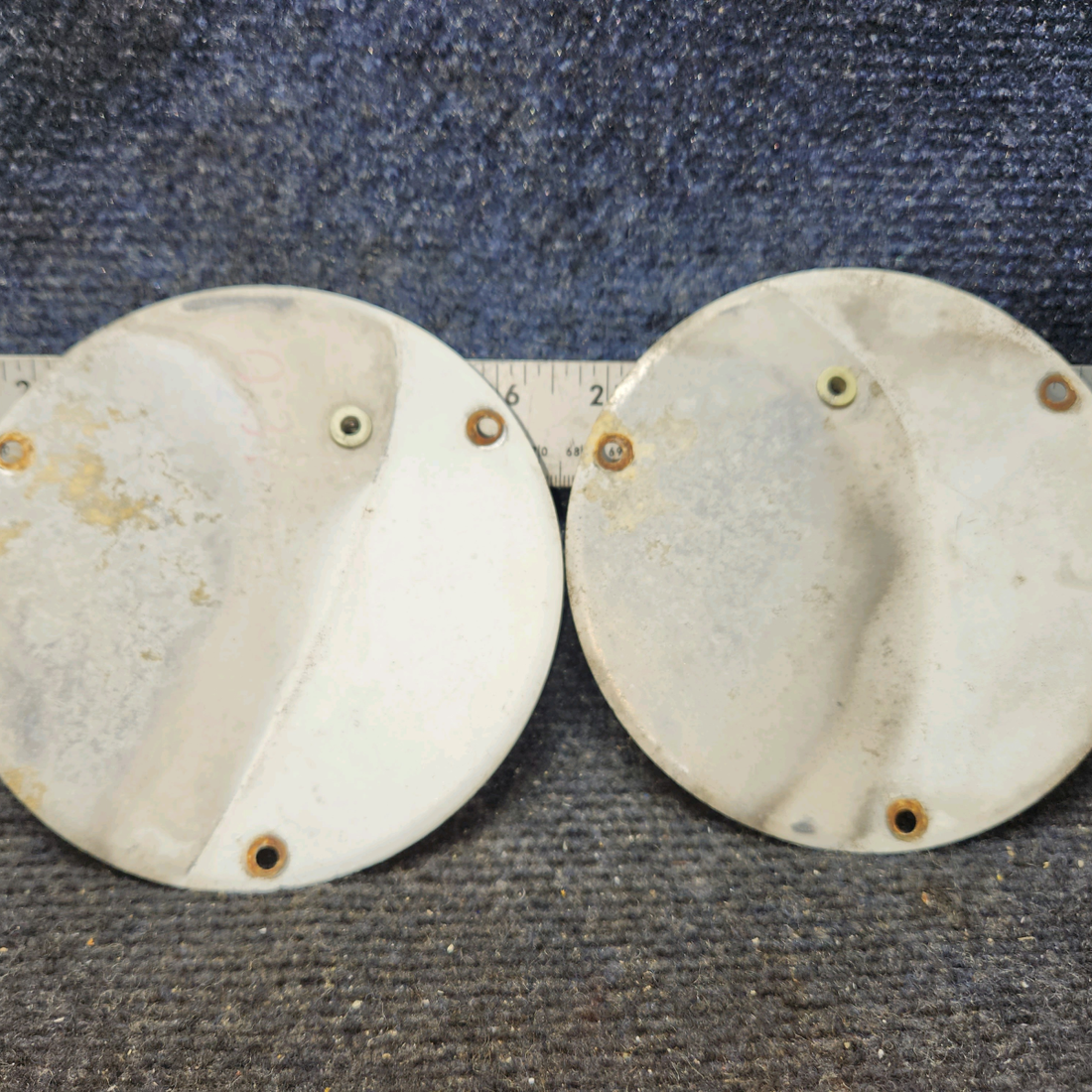 Used aircraft parts for sale, S225-2 Cessna 172F Inspection Plates - 5" , 3 holes (Set of 2)