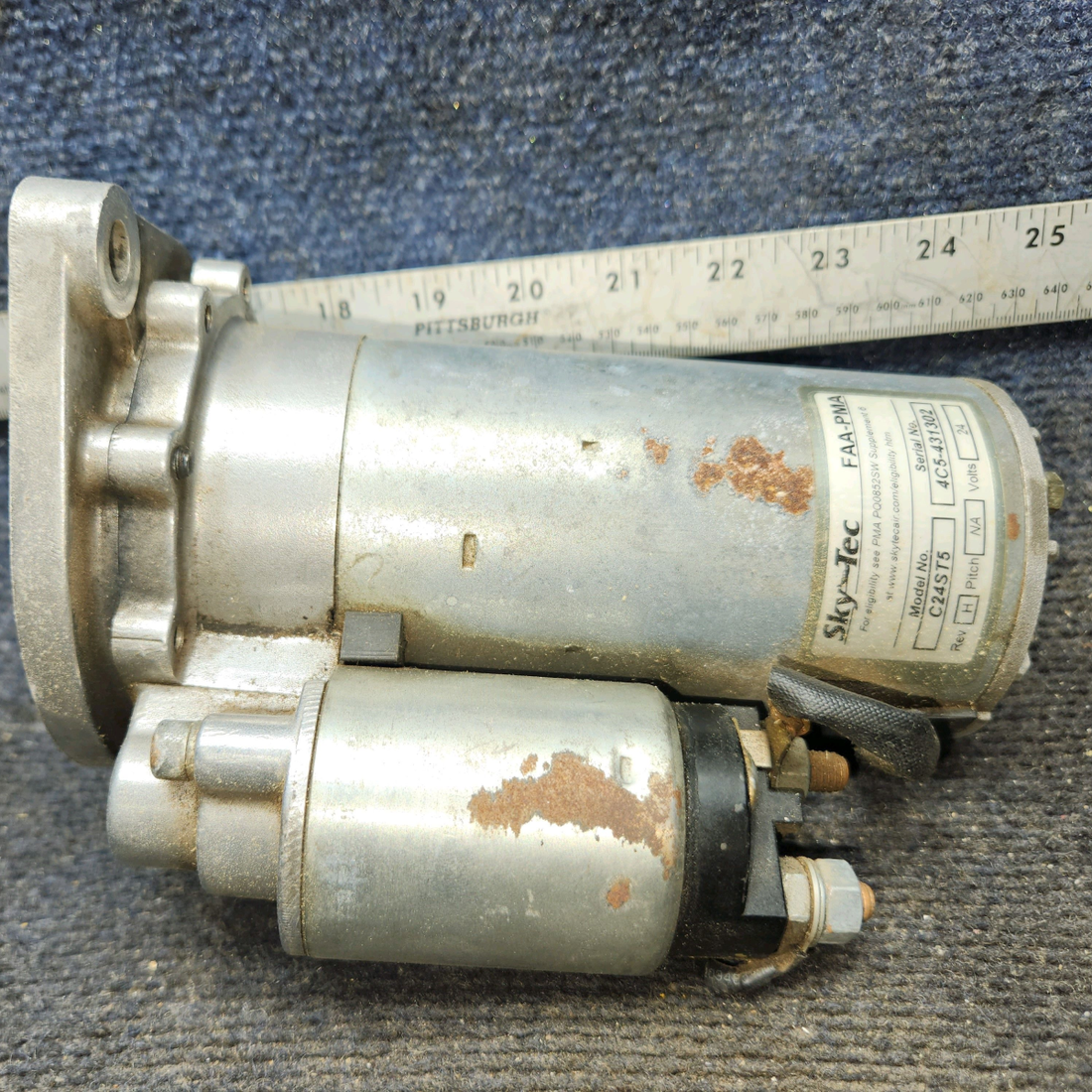 Used aircraft parts for sale, C24ST5 Sky-Tech Starter Assembly (24V) – External Solenoid Type