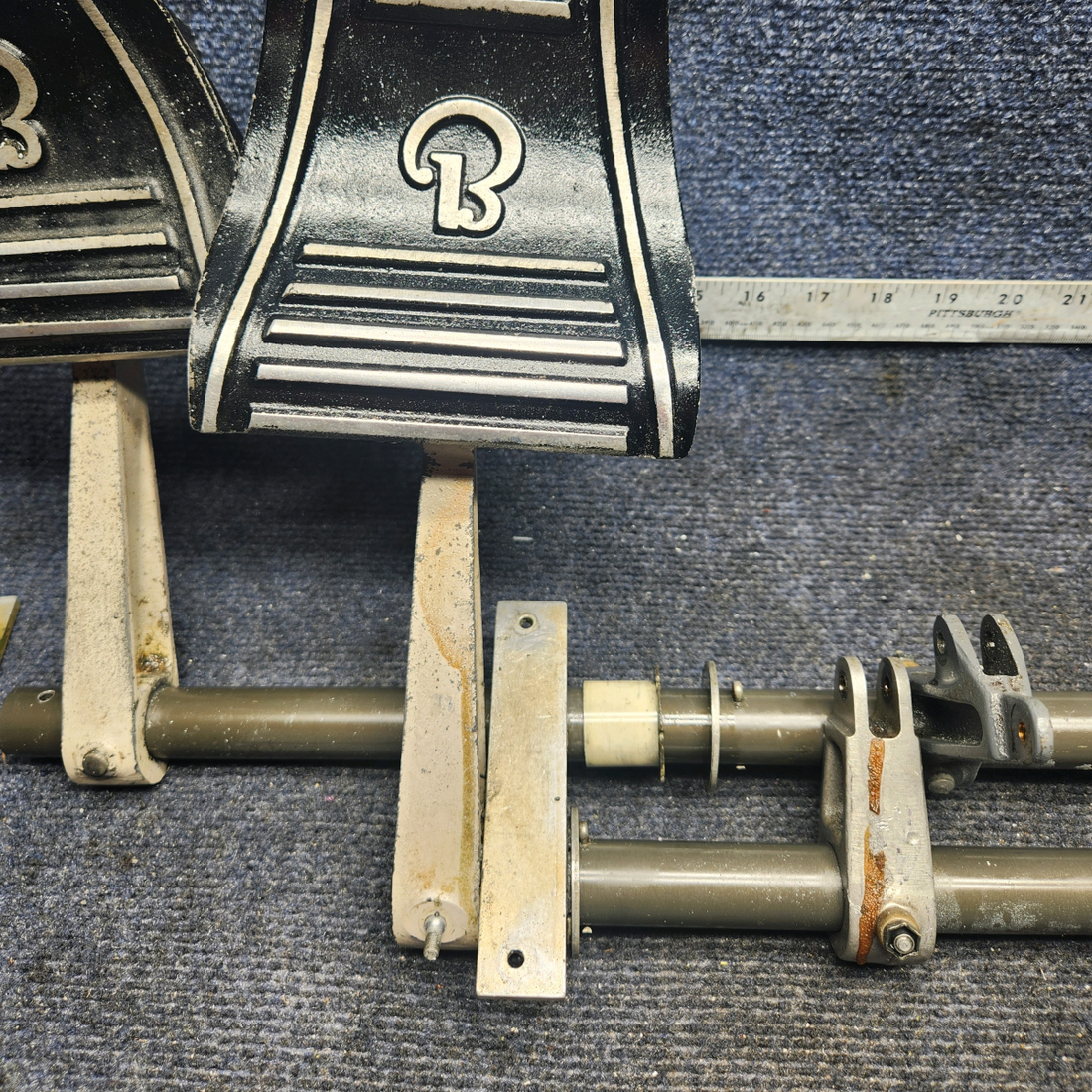 Used aircraft parts for sale, 169-524013-1 Beechcraft A23A Musketeer Custom III RUDDER PEDAL INSTALLATION ASSY