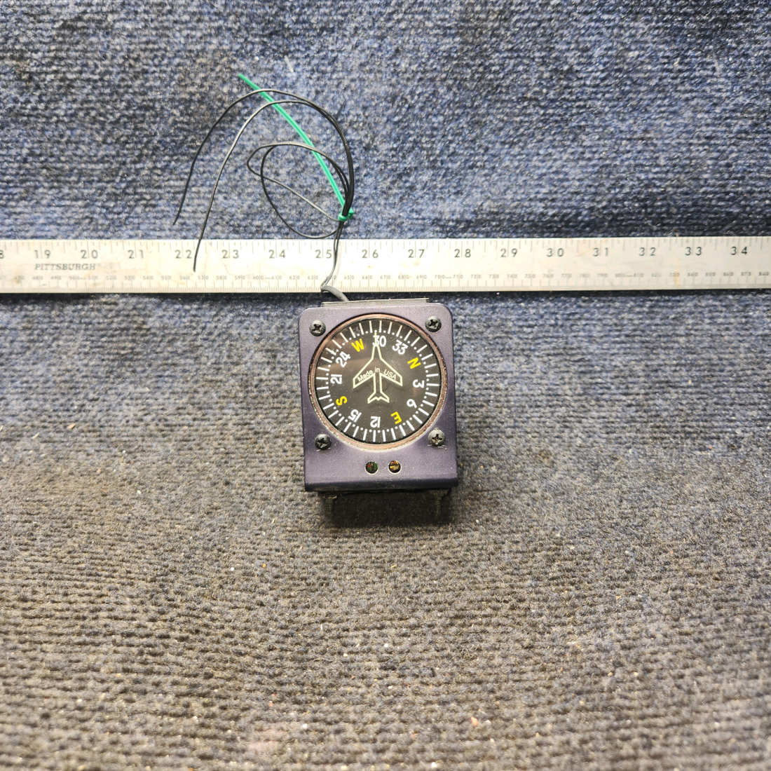 Used aircraft parts for sale, PAI-700 Precision Aviation, Inc PAI-700 Cessna 172E Vertical Card Compass Indicator (Lighted) out of a 12V system