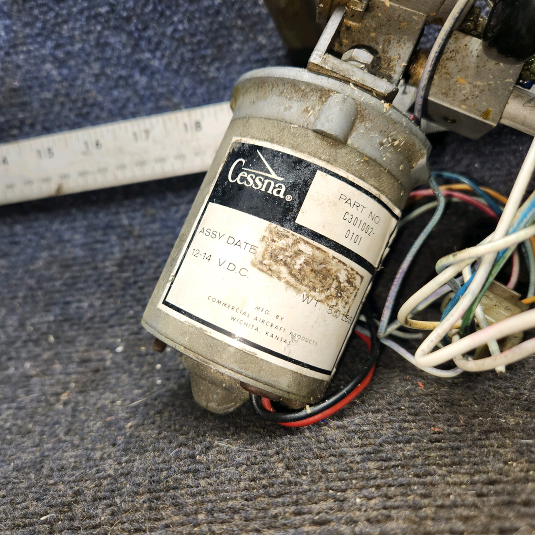 Used aircraft parts for sale, C301002-0103 cessna 172N Motor-Flap Actuator Internally Filtered