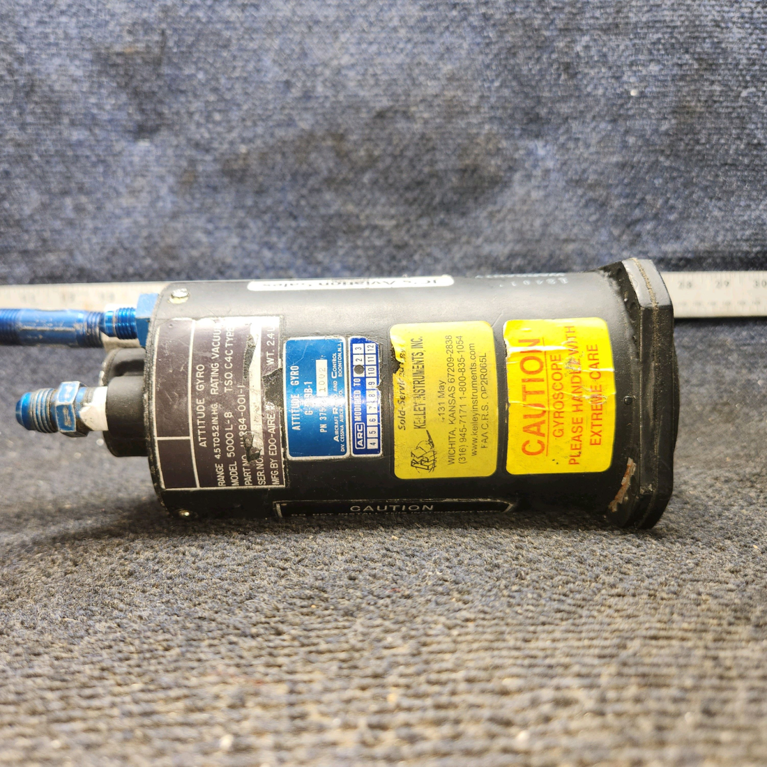 Used aircraft parts for sale, 37570-1002 EDO- AIRE 5000L-8 cessna 150G Attitude Gyro G-519B-1