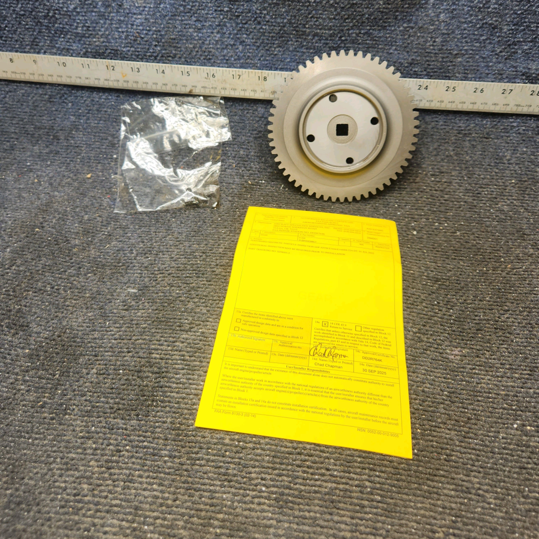 Used aircraft parts for sale, 530535 Continental O-300D Cessna 172F Camshaft Gear