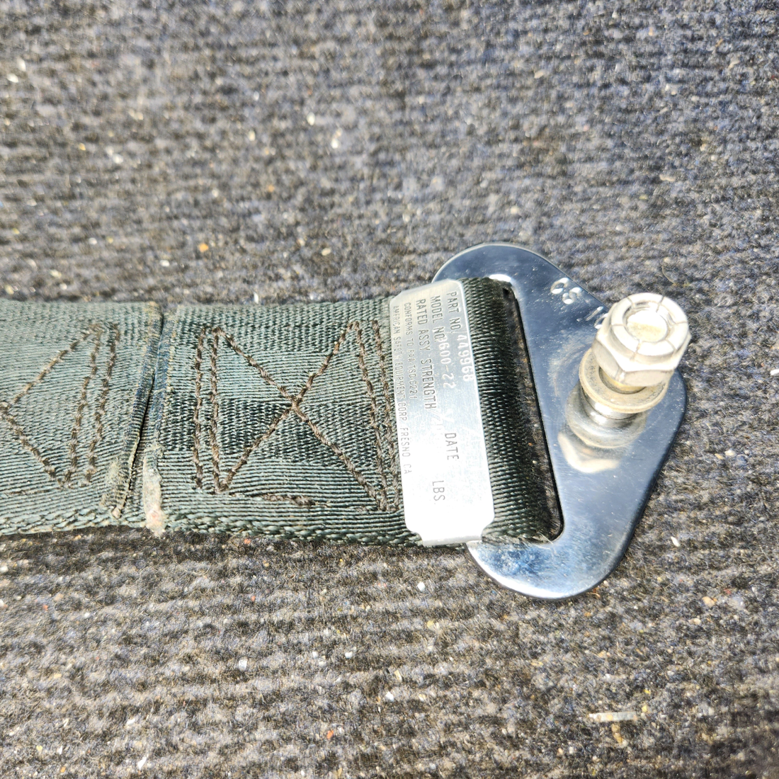 Used aircraft parts for sale, 449965-421-2264 AM-Safe 9600-22 Piper PA28-161 Seatbelt Assembly