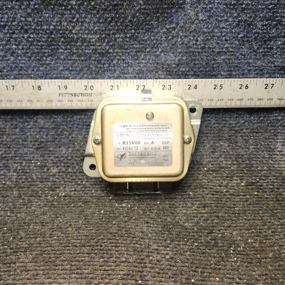 Used aircraft parts for sale, R15V00 Zeftronics cessna 150G 14V Alternator Controller