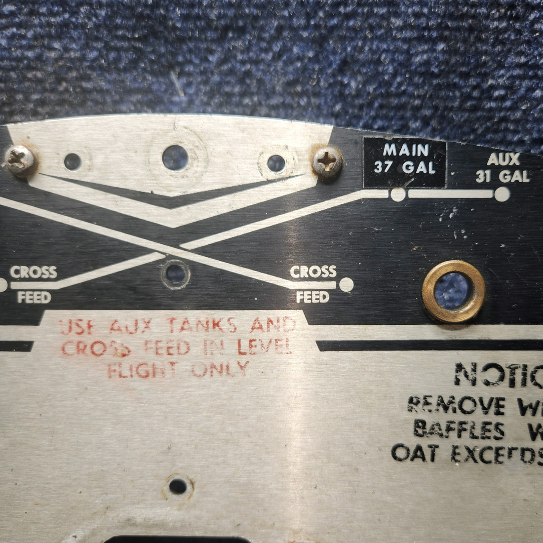 Used aircraft parts for sale, 96-920011-1 Beechcraft BEECHCRAFT 95-55B Fuel Selector Panel Assembly