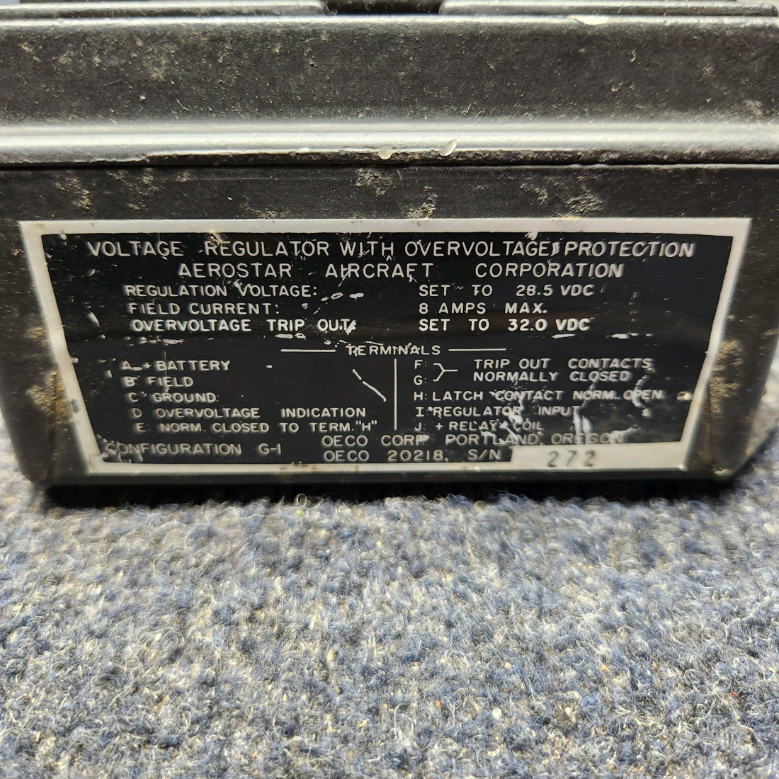 Used aircraft parts for sale, Oeco 20218 Texas Several AEROSTAR AIRCRAFT VOLTAGE REGULATOR OVERFLOW PROTECTION "PRICE PER EACH"