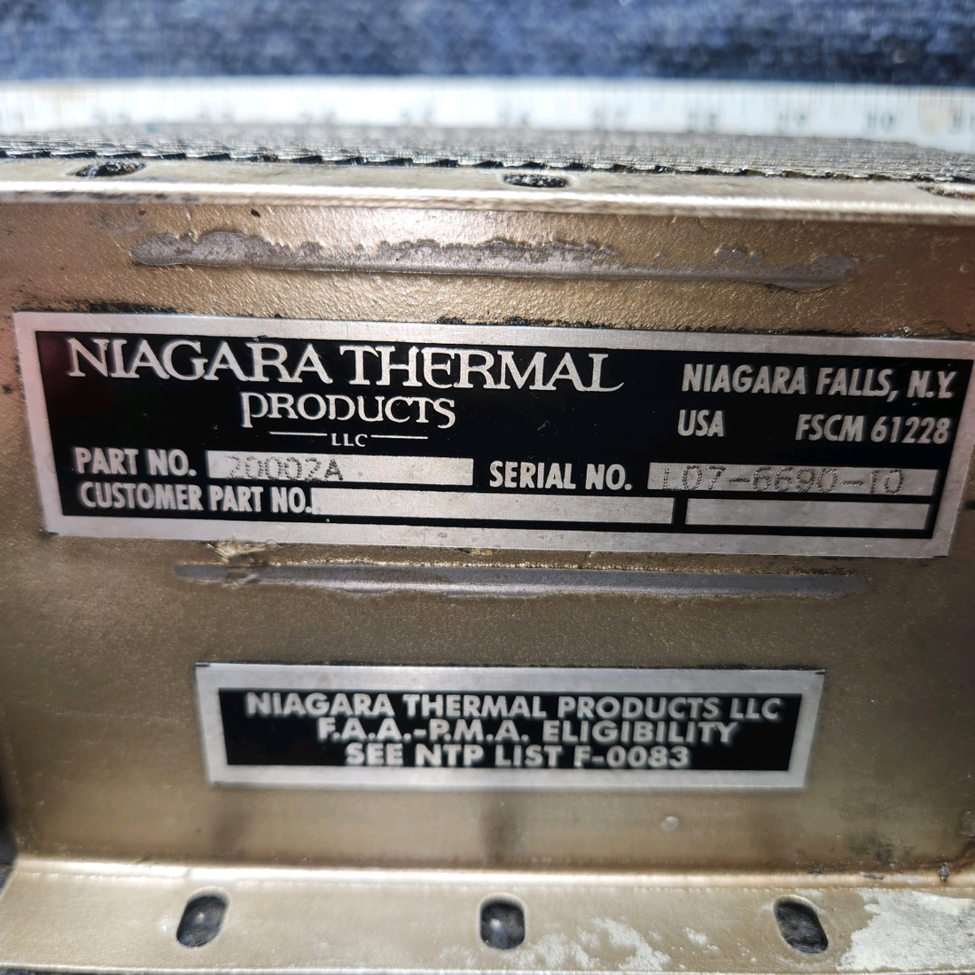 Used aircraft parts for sale, 18622-000 Niagara Thermal piper PA-28-181 Oil Cooler