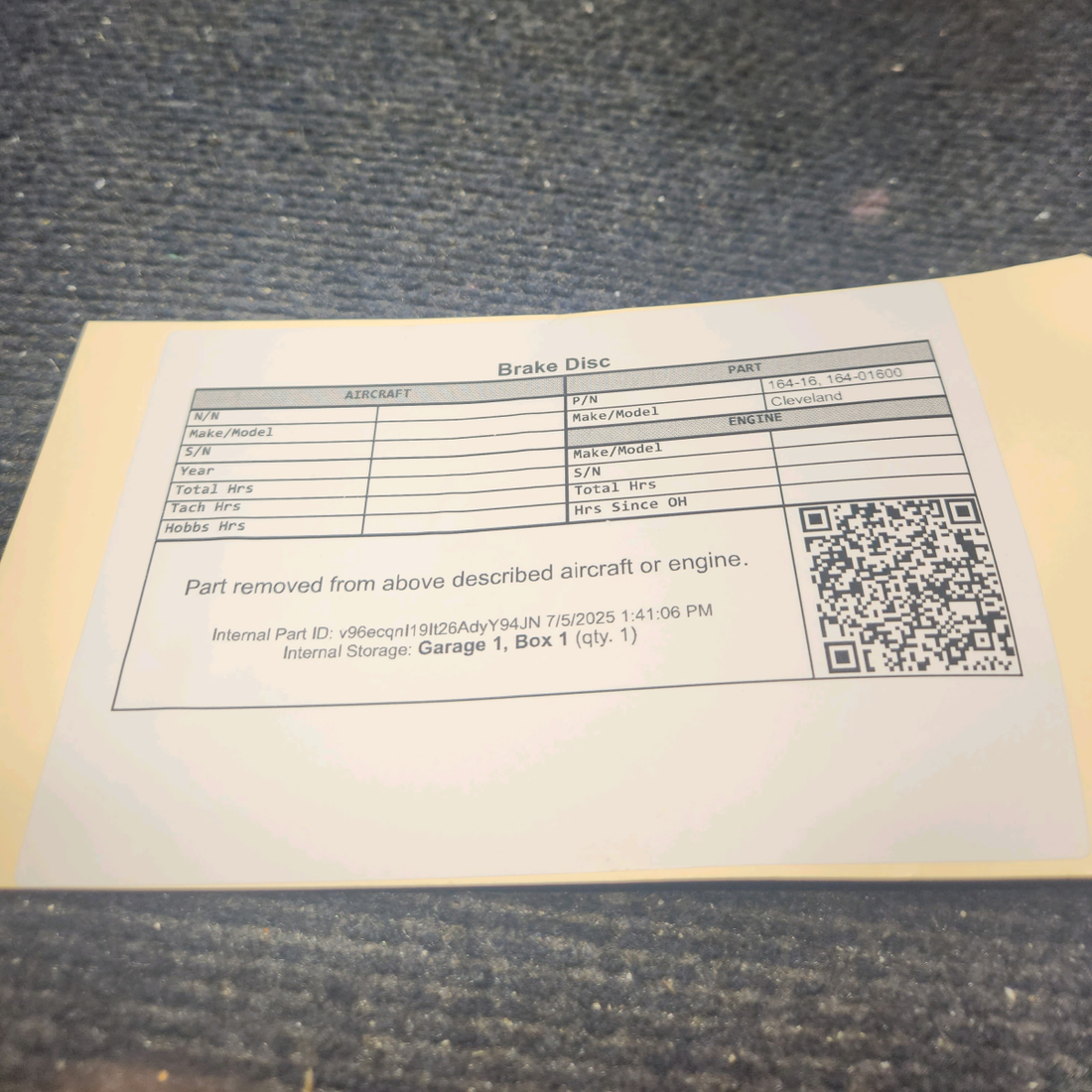 Used aircraft parts for sale, 164-16 Cleveland 164-16 Brake Disc