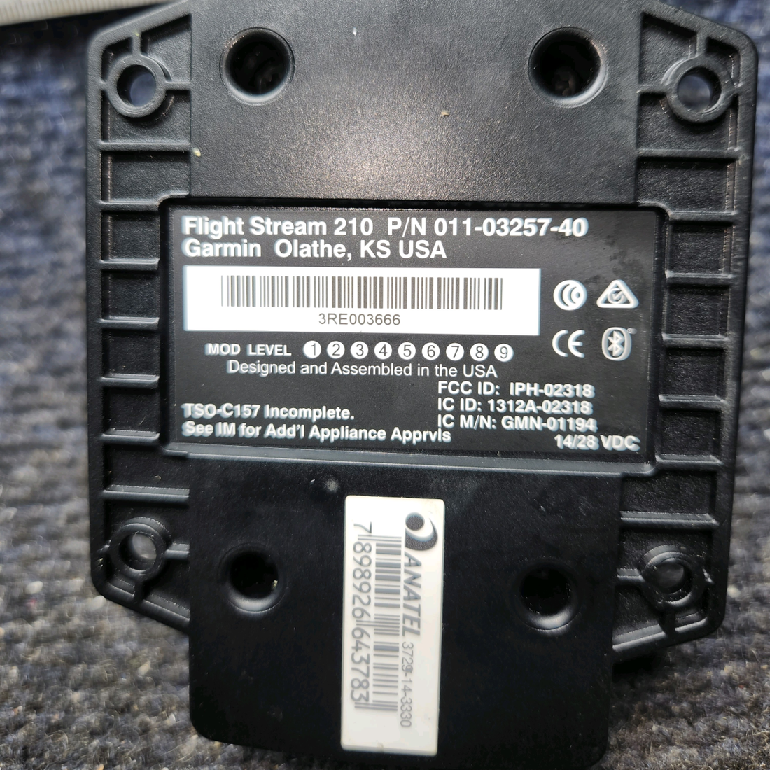Used aircraft parts for sale, 011-03257-40 Garmin Flight Stream 210 With Connector PIPER PA-24-250 GPS and Weather Streaming to Mobile Devices