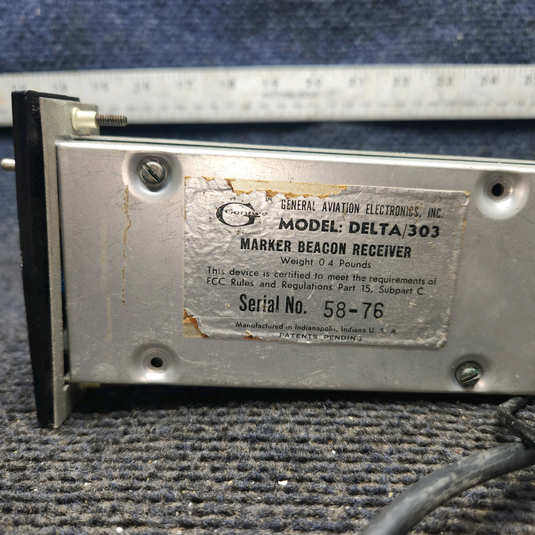 Used aircraft parts for sale, DELTA/303 Genave Piper PA-28-140 Marker Beacon Receiver