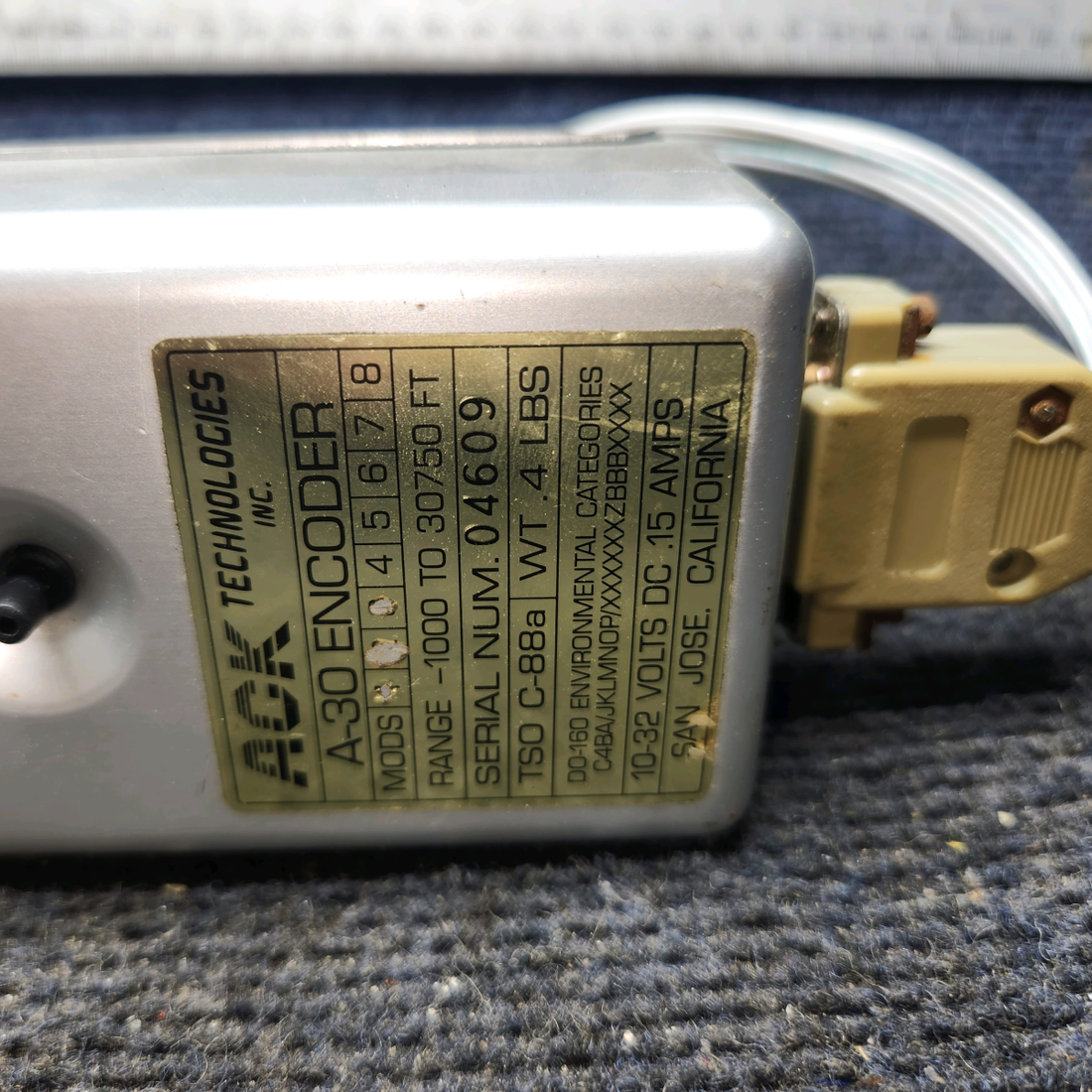 Used aircraft parts for sale, A-30 ACK Technologies Piper PA-28-140 Altitude Encoder
