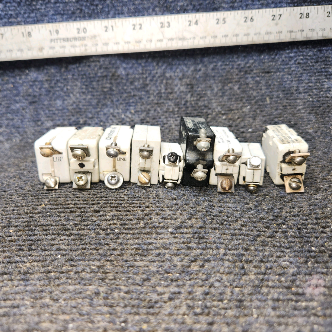 Used aircraft parts for sale, 105-250-101 Beechcraft F35 Breakers set of  9  Various Amps