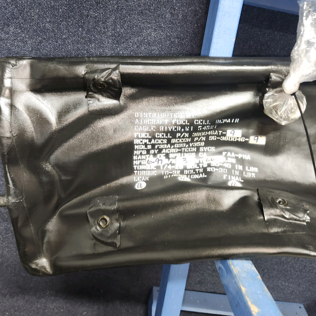 Used aircraft parts for sale, 96-380046-9 Beechcraft 35-33 25-Gallon Main Fuel Cell – LH