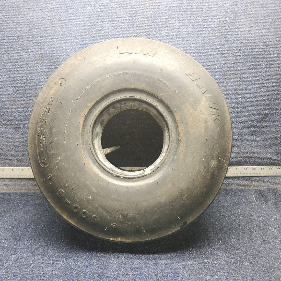 Used aircraft parts for sale, 30843 Air Hawk piper PA-28-181 6.00-6 4-Ply Type III Aircraft Tire with Tube