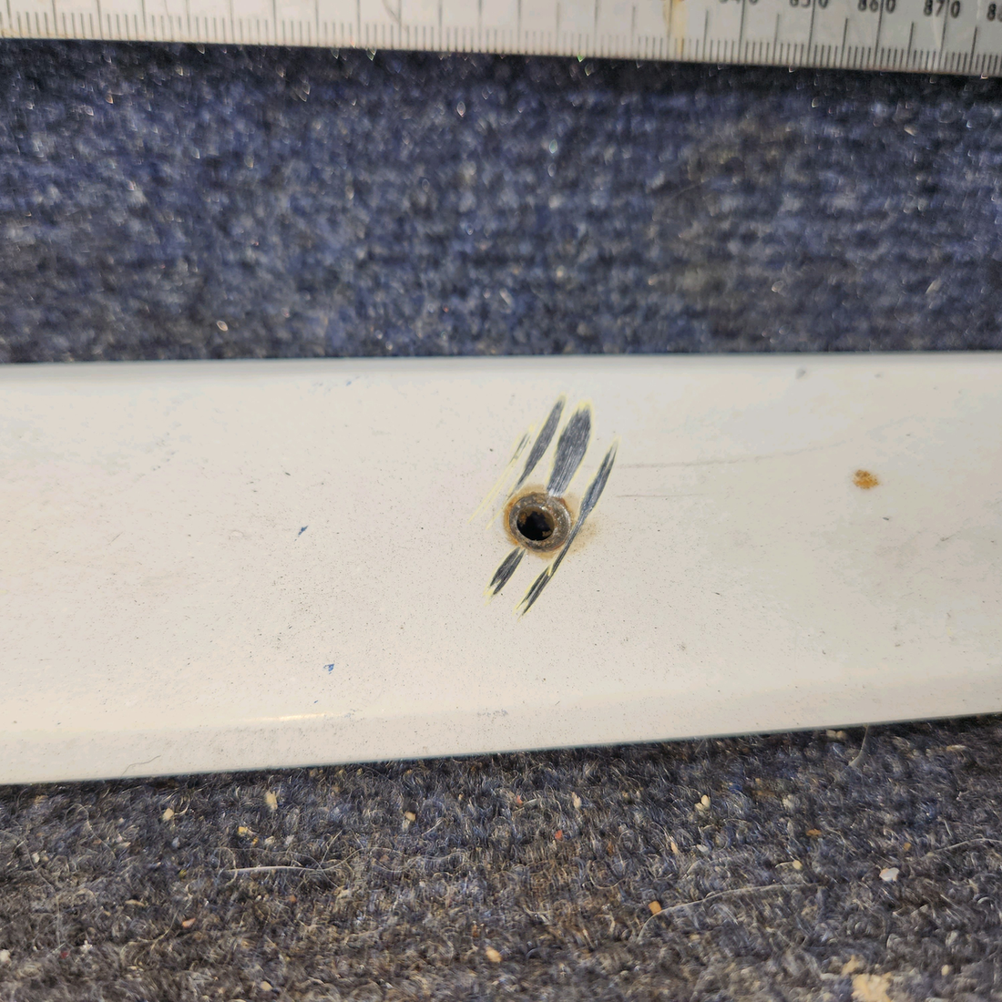 Used aircraft parts for sale, 79557-00 piper PA-28-181 Center Windshield Trim Strip