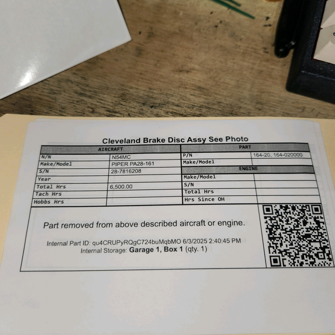 Used aircraft parts for sale, 164-020000 Cleveland PIPER PA28-161 Disc Brake Assy