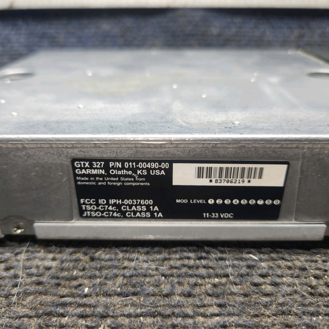 Used aircraft parts for sale, 011-00490-00 Garmin GTX-327 cessna 172k Transponder Radio