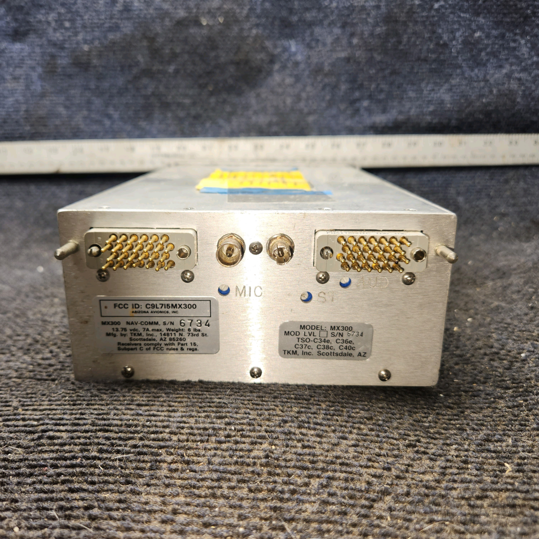 Used aircraft parts for sale, TKM MX300 TKM MX300 cessna 150G NAV/COM Radio with Tray and Connector – 14V