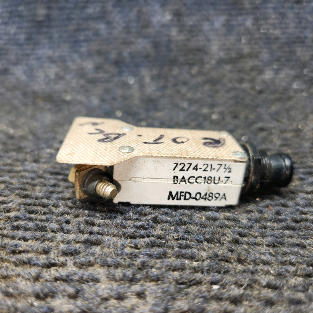 Used aircraft parts for sale, 7274-21-7.5 Klixon Cessna 172E Single phase circuit breaker - 7-1/2 amps