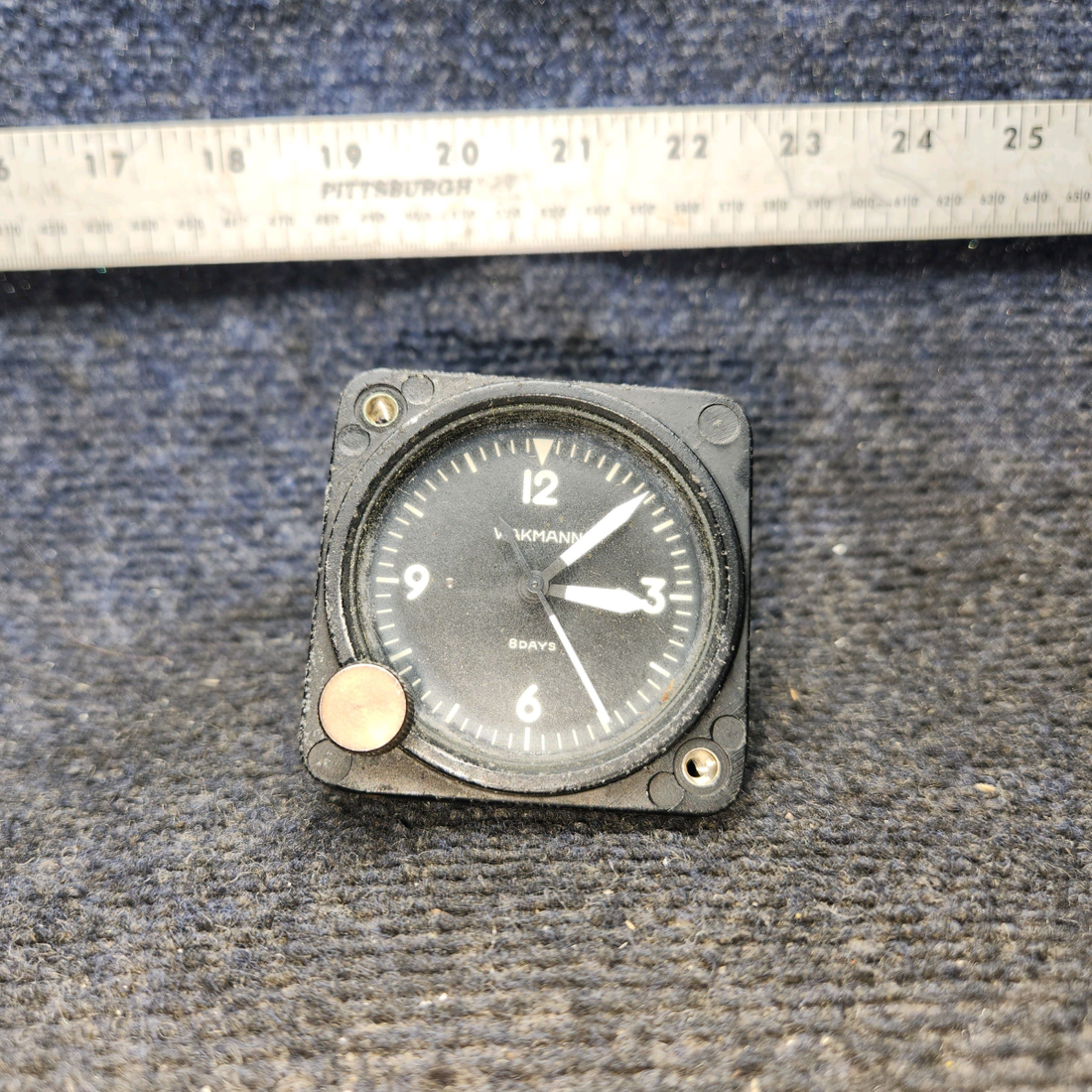Used aircraft parts for sale, 99478-000 Wakmann Piper PA28-140 8-Day Clock Indicator (USE: 600-102)