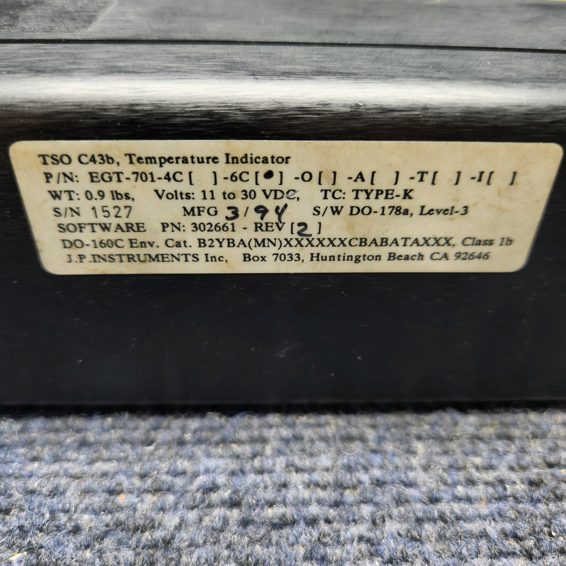 Used aircraft parts for sale, EGT-701-4C Mooney M20K ENGINE TEMPERATURE INDICATOR ASSEMBLY (11-30V)CHT & EGT PROBES (SIX),