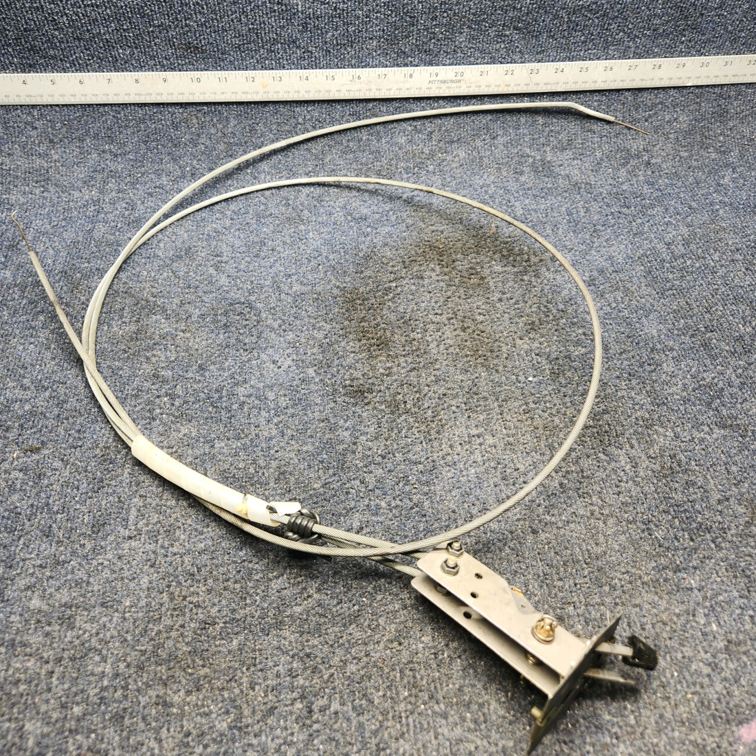 Used aircraft parts for sale, 79863-003 Piper PA32RT-300 HEAT AND DEFROSTER CONTROL LEVER ASSEMBLY WITH CABLES.