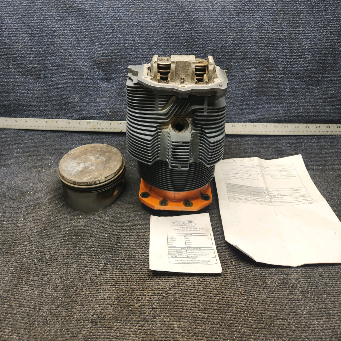 Used aircraft parts for sale, 05K21100 Lycoming O-320 PIPER PA28-140 Cylinder Piston & Ring Kit – Overhauled, Chrome