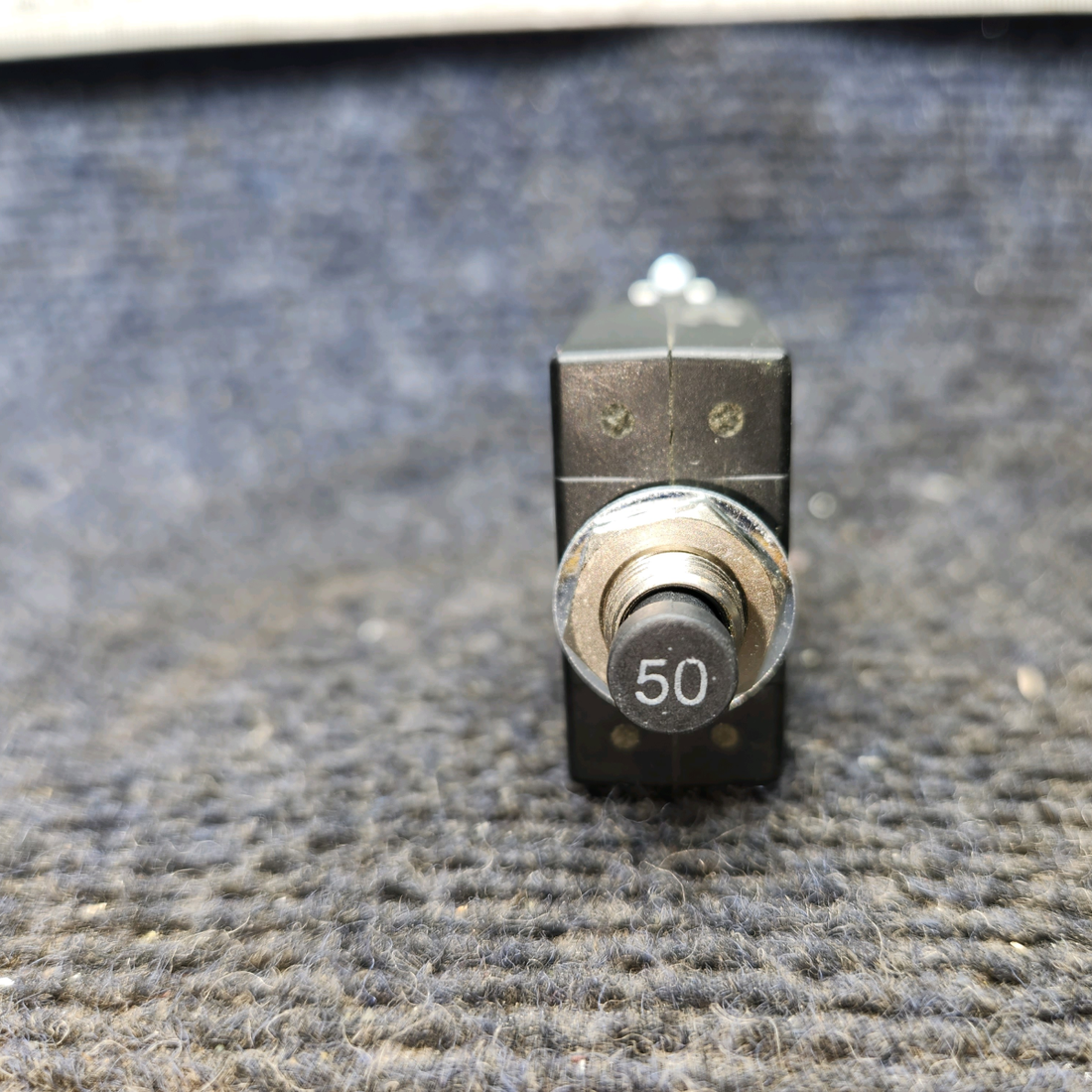 Used aircraft parts for sale, W23-X1A1G-50 Tyco Electronics W23 Series PIPER PA-24-250 Circuit Breaker – 50 Amps, Price per Each