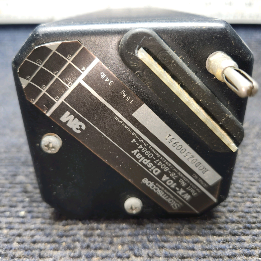 Used aircraft parts for sale, 78-8047-0984-4 3M WX-10A EM Piper PA28RT-201 Storm scope  Display