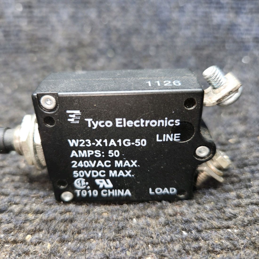 Used aircraft parts for sale, W23-X1A1G-50 Tyco Electronics Cessna 172E Circuit Breaker, 50 Amps