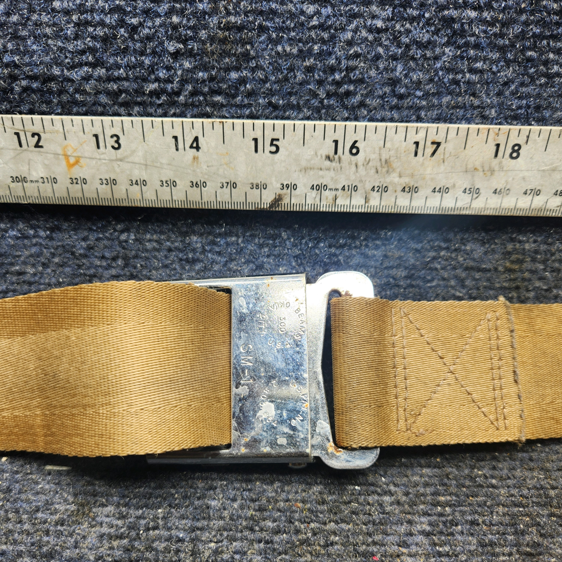 Used aircraft parts for sale, BE2006-1 Beechcraft A23A Musketeer Custom III SEAT BELT ASSEMBLY (BEIGE)
