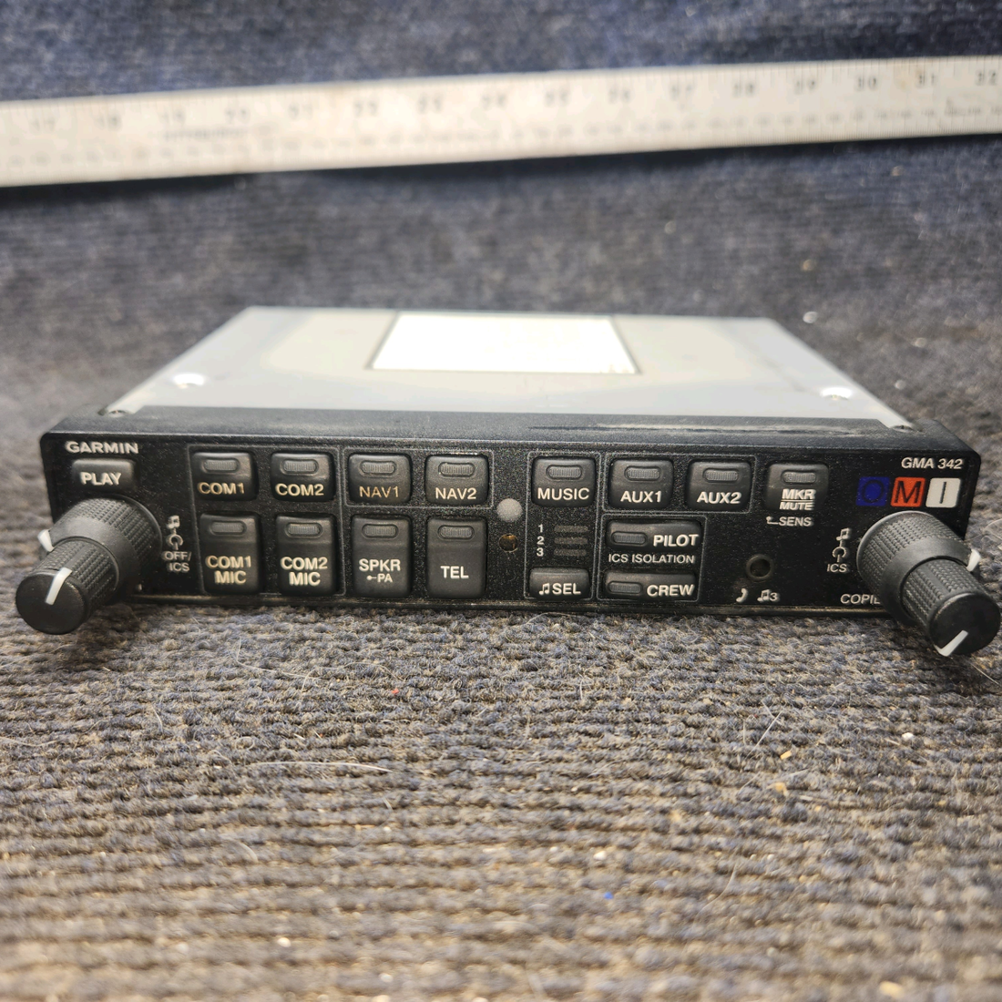 Used aircraft parts for sale, 011-03520-10 Garmin GMA-342 piper PA-28-181 Audio Panel with Tray (14/28 Volts)